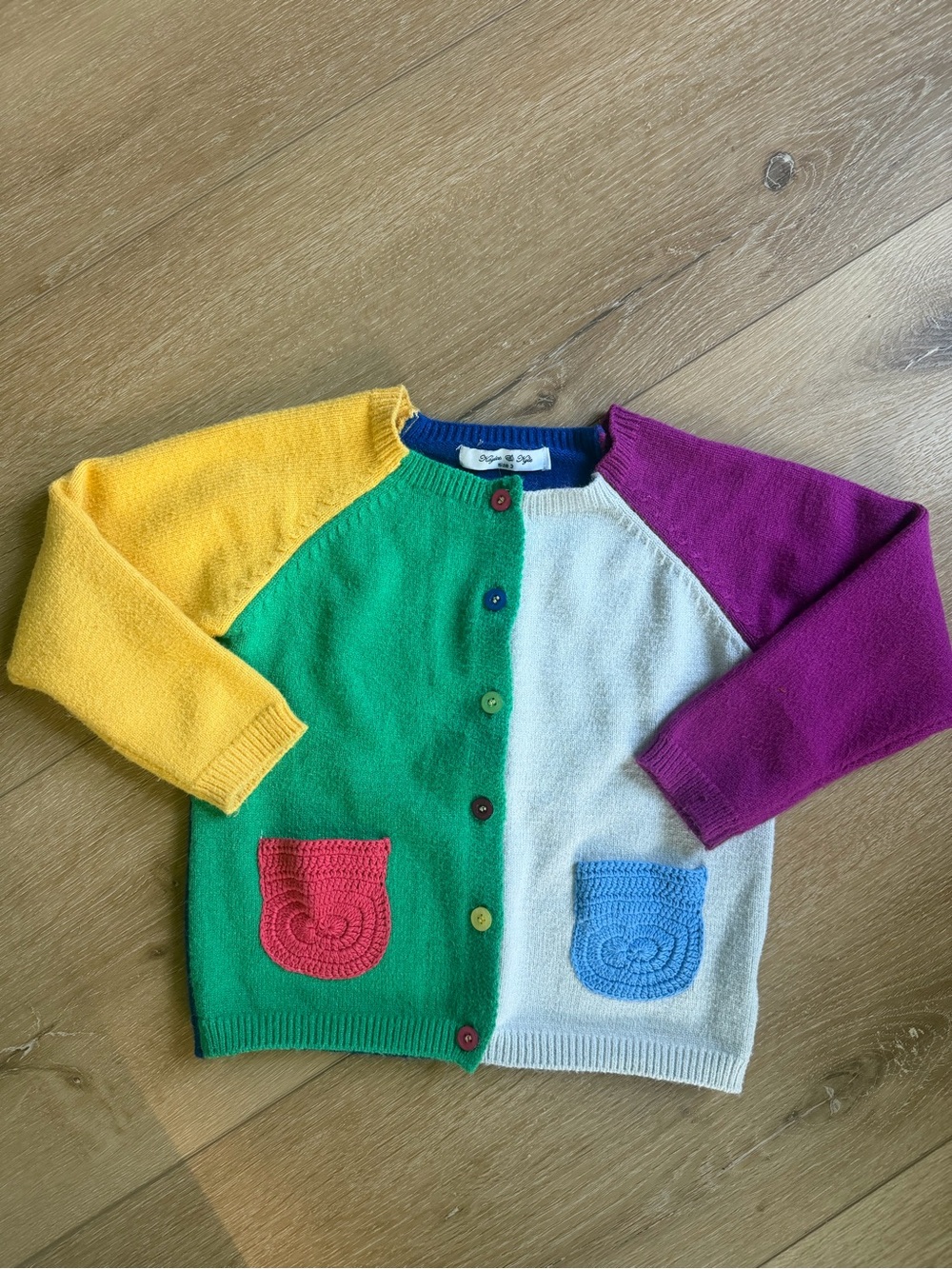 Colorblock Kids Cardigan Sweater - Multicolor